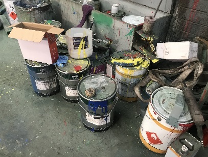 How can you put Paint in Skip Bins?