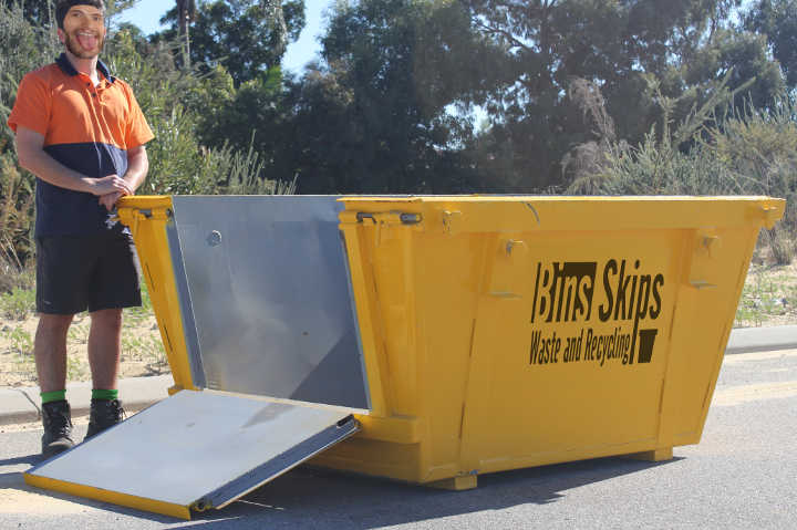 Quakers Hill Skip Bins can be delivered with drop down doors or ramps