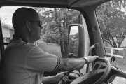 Woodend Waste Truck Driver working hard to remove rubbish