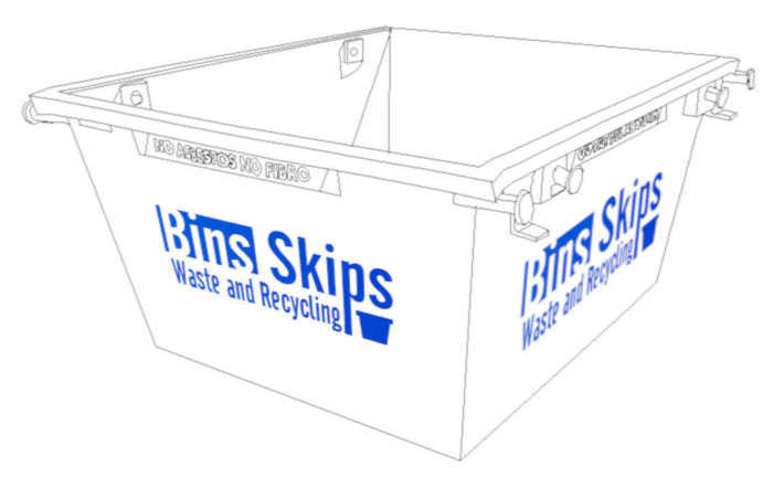  2.0m³ skip bin: 1.5W x 0.95H x 1.8D