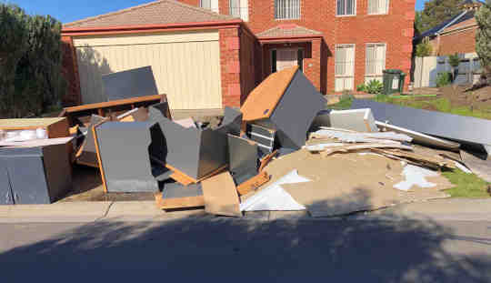 Sale Smashed Desks Ready for Skip Bins
