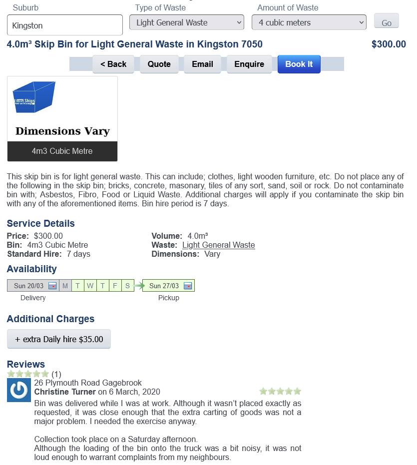 We even show availibility for same day deliver job ready to accept