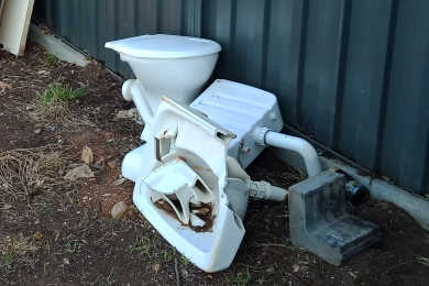 Skip bins are good for bathroom renos