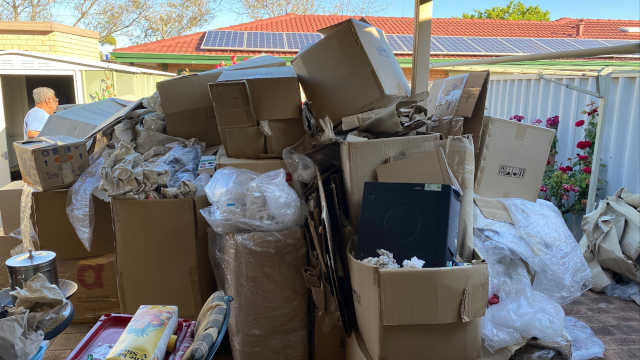 Unwanted rubbish collected in skip bin excellent service
