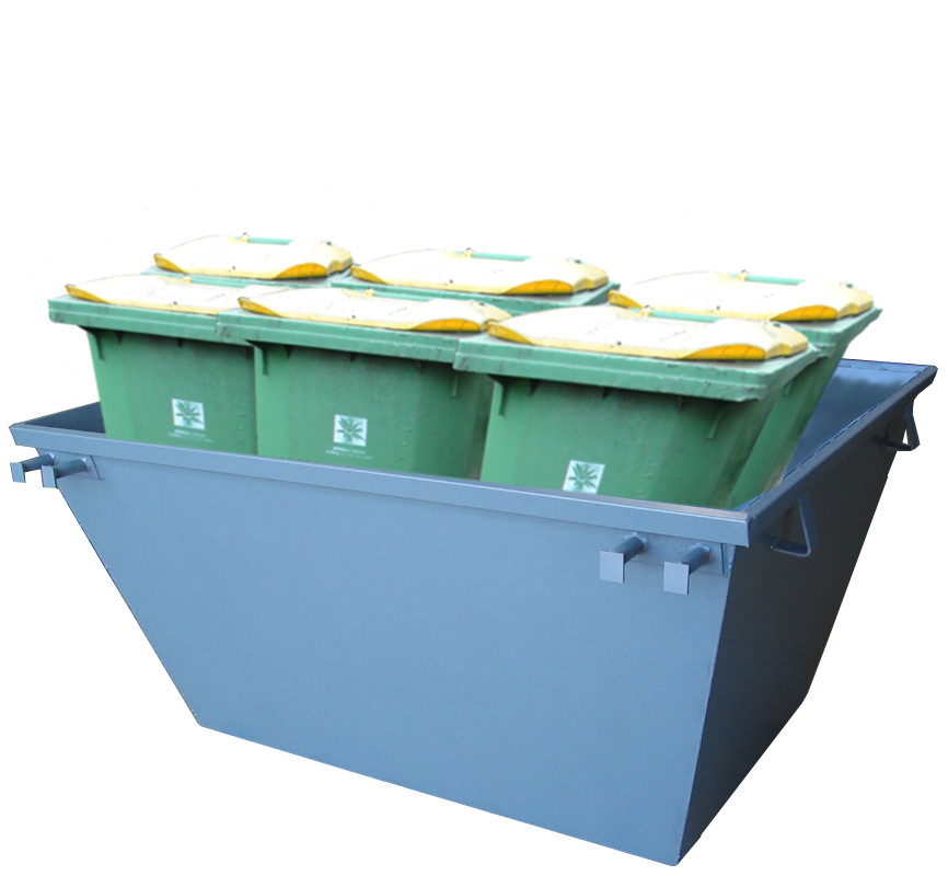 Six 320 litre wheelie bins is about 2 cubic meters