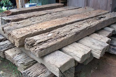 Wooden Railways Sleepers - Example Stacked Timber