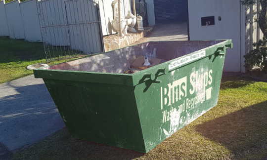 Fairfield Skip Bin on verge in Bonnyrigg