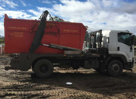 Melville Skip Bin Truck loaded and ready to go in Palmyra